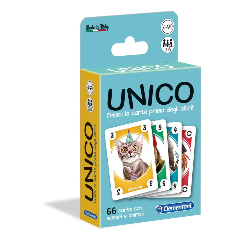 Clementoni, Sapientino-16176 Sapientino Animals Unico, Playing Cards for Children (Italian Version), Multicoloured, 16176