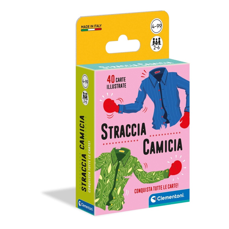 Clementoni - Straccia Camisa Barco, Cartas de Juego para nios, 2  6 Jugadores, 4 aos +, Multicolor, 16298