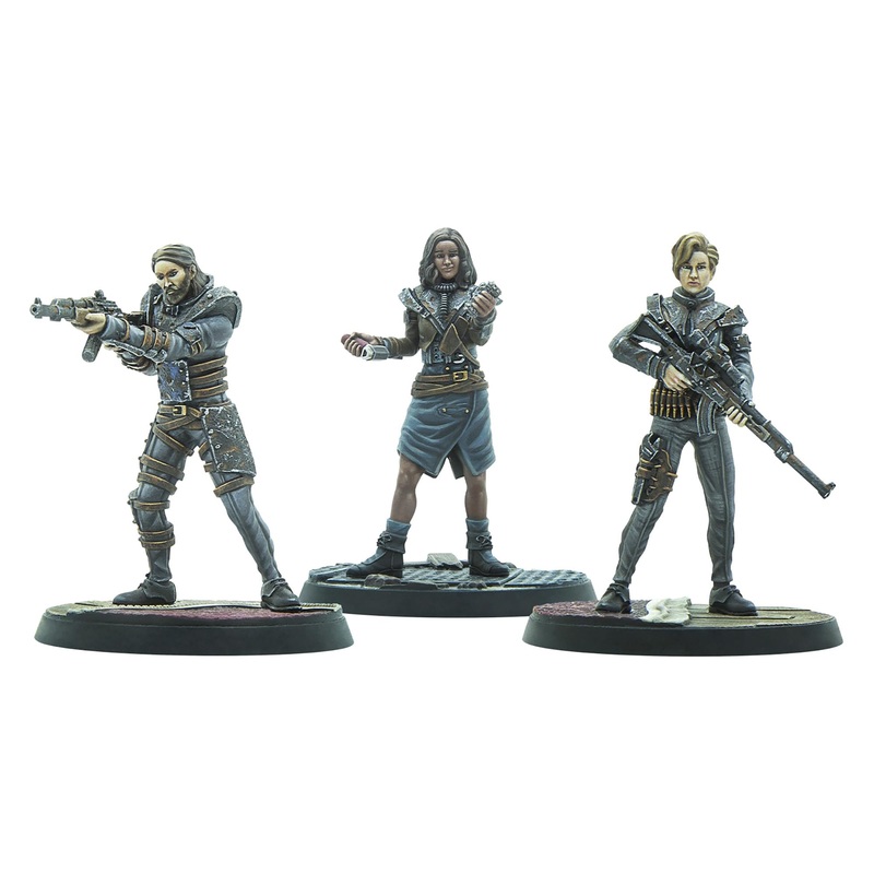 Modiphius Entertainment: Fallout: Wasteland Warfare Raiders - Operators Bosses - 3 Figures, Nuka World Wave, 32mm Multi-Part Resin Unpainted Mniatures