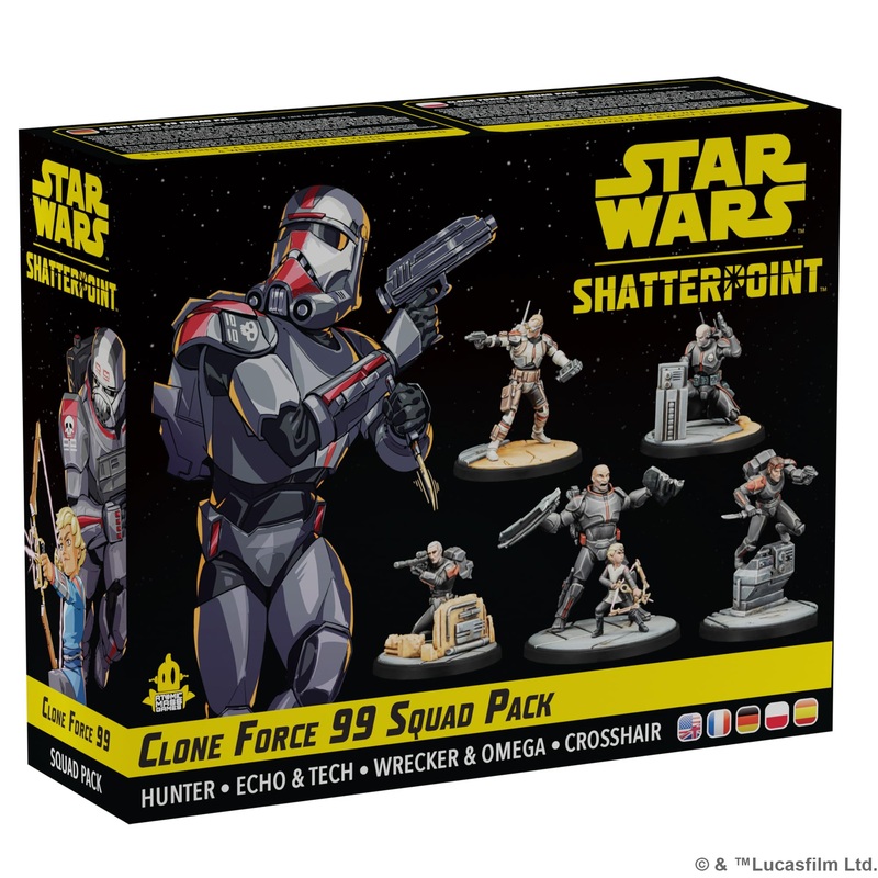 Atomic Mass Games | Star Wars Shatterpoint: Clone Force 99 | Squad Pack | Juego de Miniaturas | A Partir de 14 Aos | para 2 Jugadores | 90 Minutos por Partida | Multilenguaje (Incluye Espaol