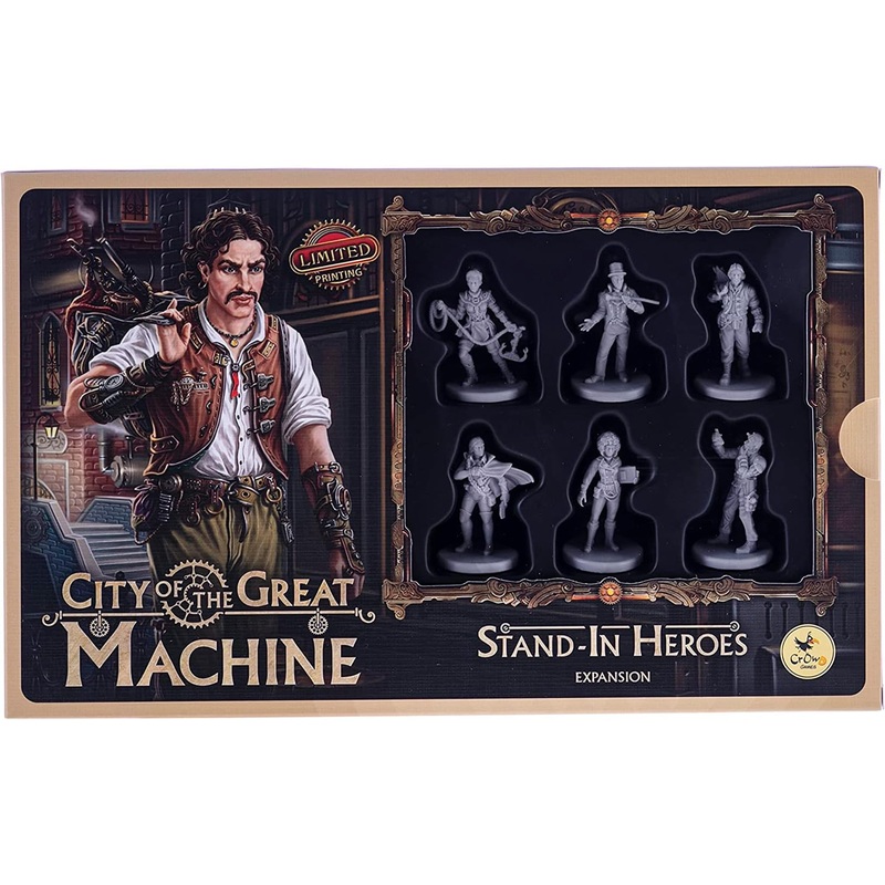 City of The Great Machine. Stand-in Heroes Board Game Expansion |1-4 Players | Ages 14 and up | Steampunk | One-vs-Many | Hidden Movement | Cooperative & Solo | Average Playtime 60-90 min