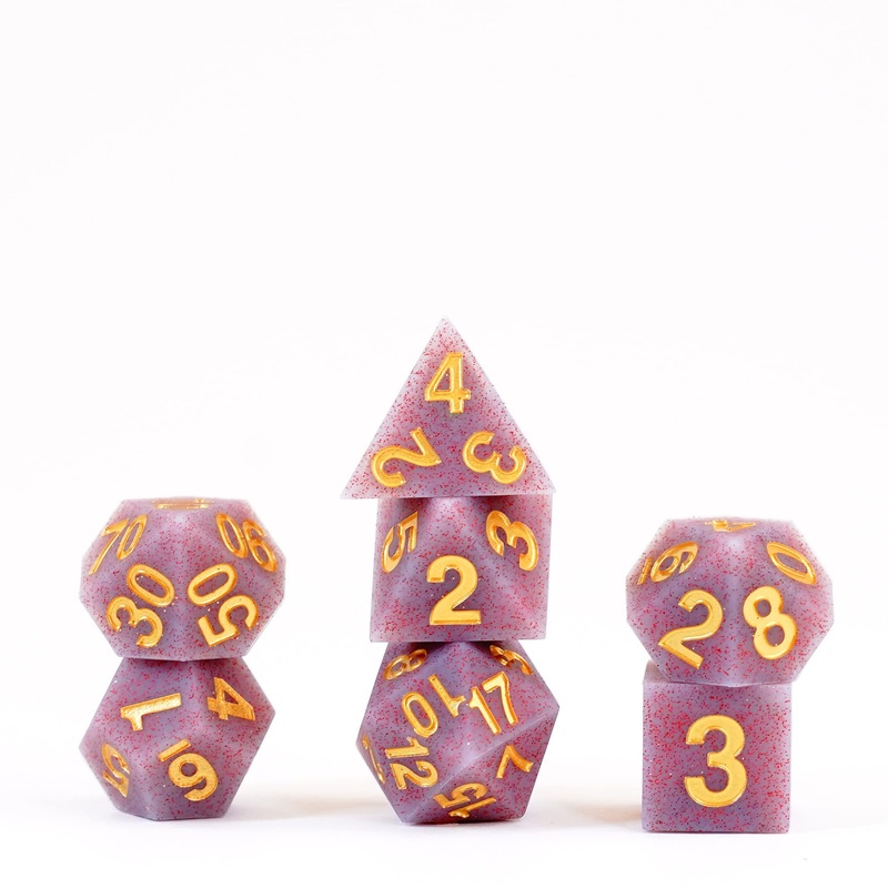 FanRoll by Metallic Dice Games 16mm Sharp Edge Silicone Rubber Poly DND Dice Set: Volcanic Soot, Role Playing Game Dice for Dungeons and Dragons