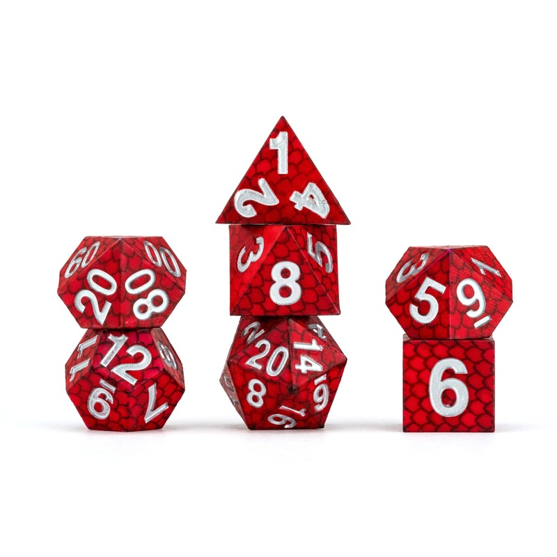 FanRoll by Metallic Dice Games Dragon StormTM Silicone Dice Set: Red Dragon Scales