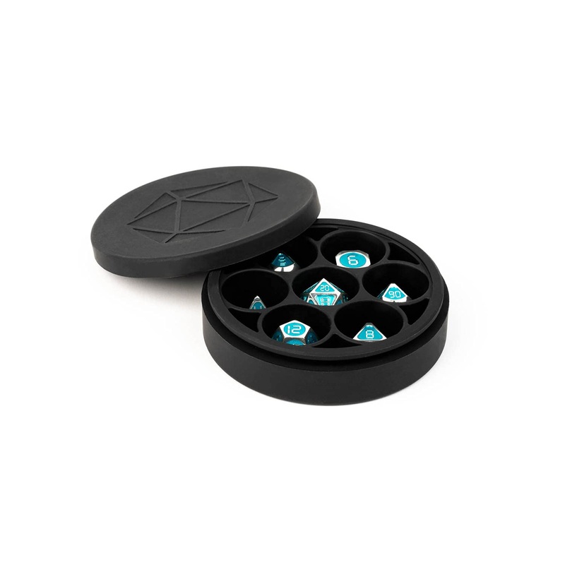 FanRoll by Metallic Dice Games Silicone Round Dice Case: Black, Role Playing Game Dice Accessories for Dungeons and Dragons