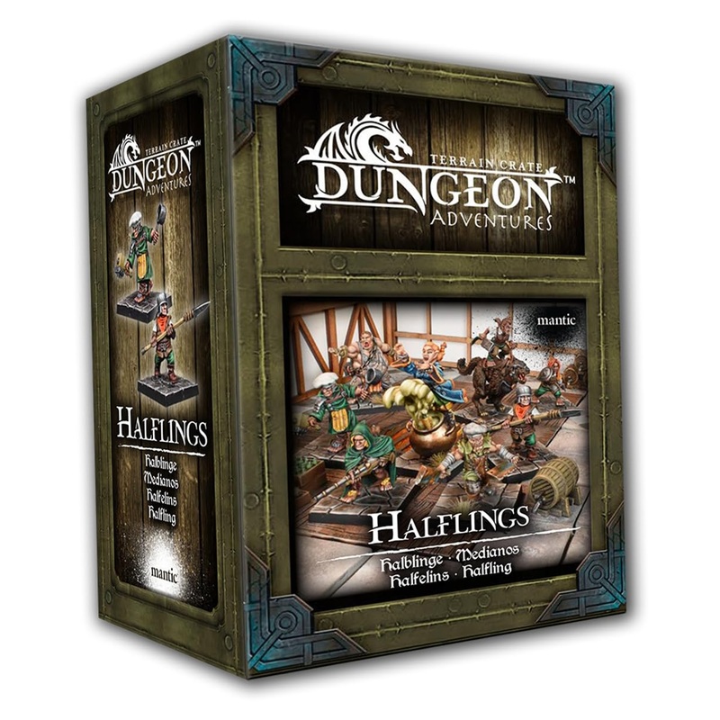 Mantic Entertainment. Terrain Crate Dungeon Adventures Halflings. MGTC225 Unassembled and unpainted.