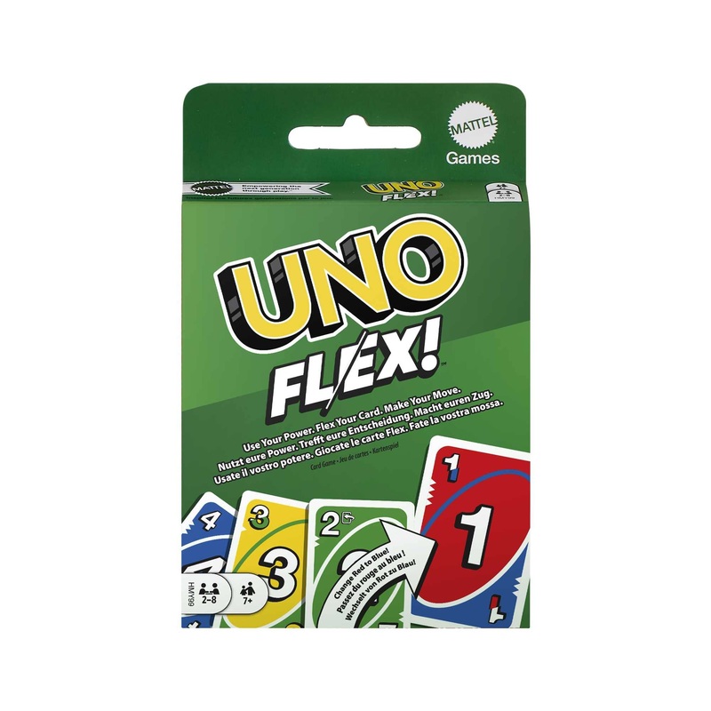 Mattel Games Juego de Cartas UNO Flex Juego de Mesa Familiar, 2 a 8 Jugadores, +7 aos (Mattel HMY99