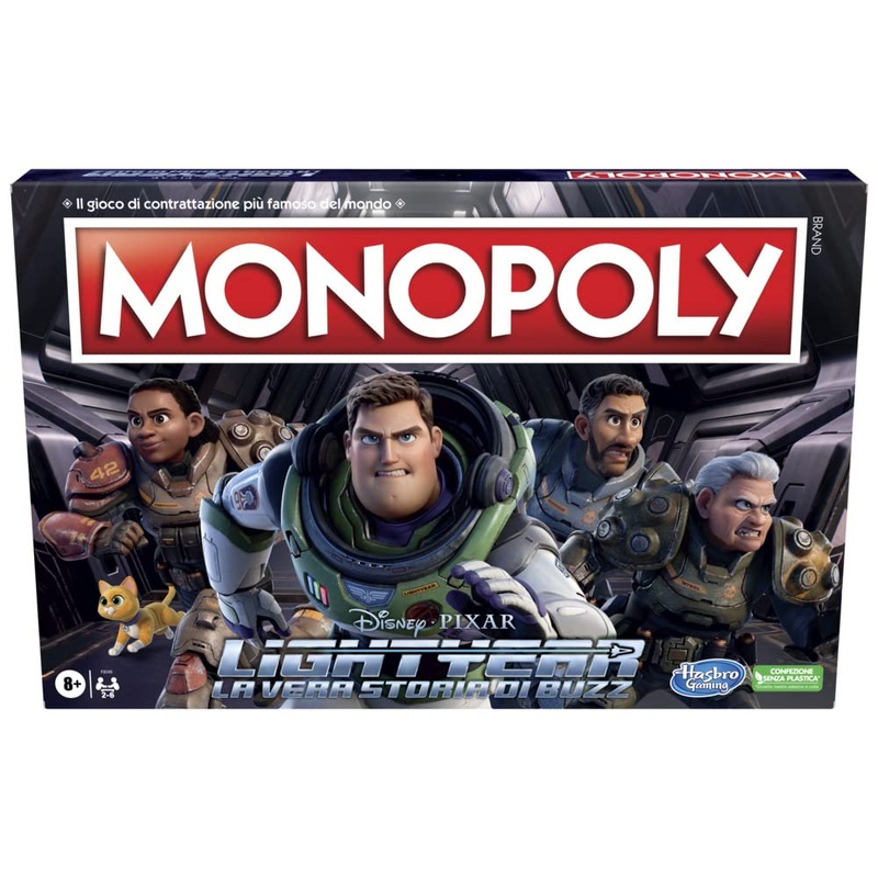 Monopoly: edicin Lightyear de Disney Pixar, juego de mesa para familias y nios, juegos de mesa familiar, regalos para nios a partir de 8 aos