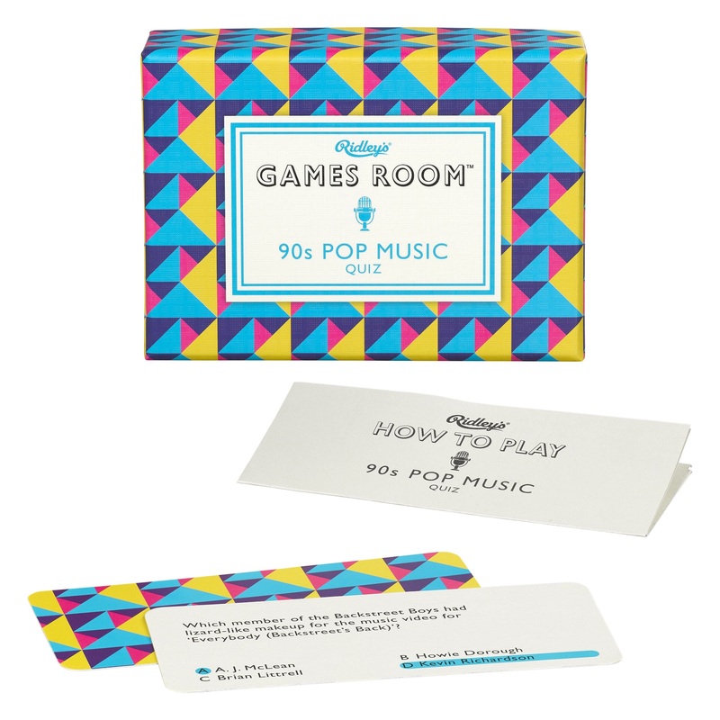 Ridleys 90s Pop Music Quiz Trivia Card Game  Trivia Games for Adults and Kids  2+ Players  Includes 140 Unique Question Cards  Fun Quiz Cards That Make a Great Gift