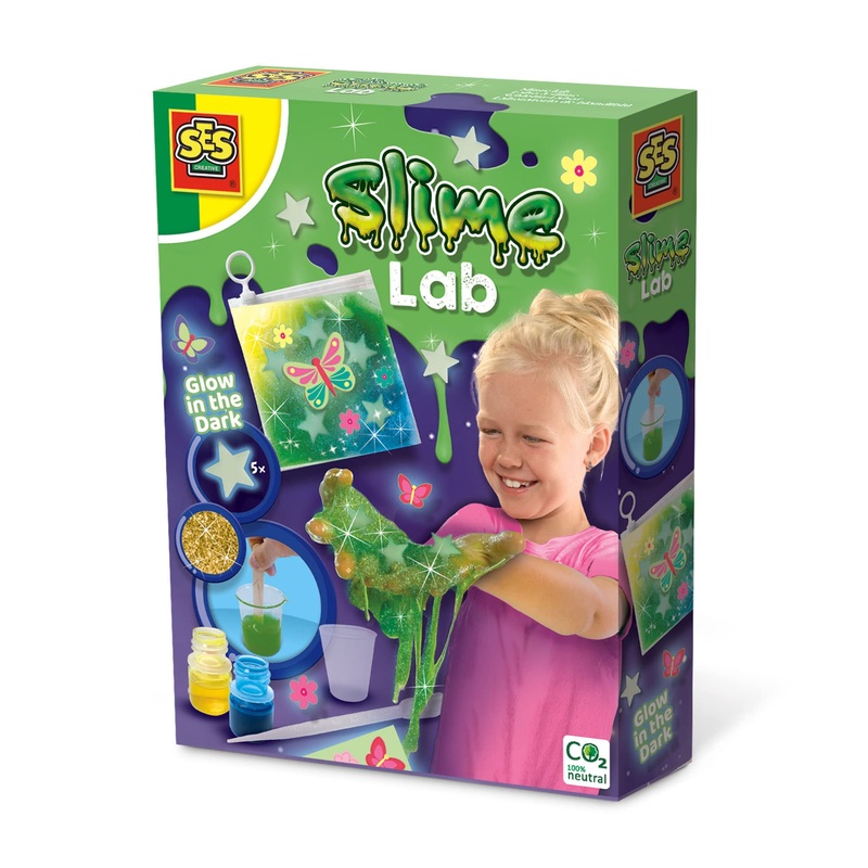 SES Creative 15015 Slime lab - Glow in the dark - Mix and play, Different thicknesses and colours, Age 8+