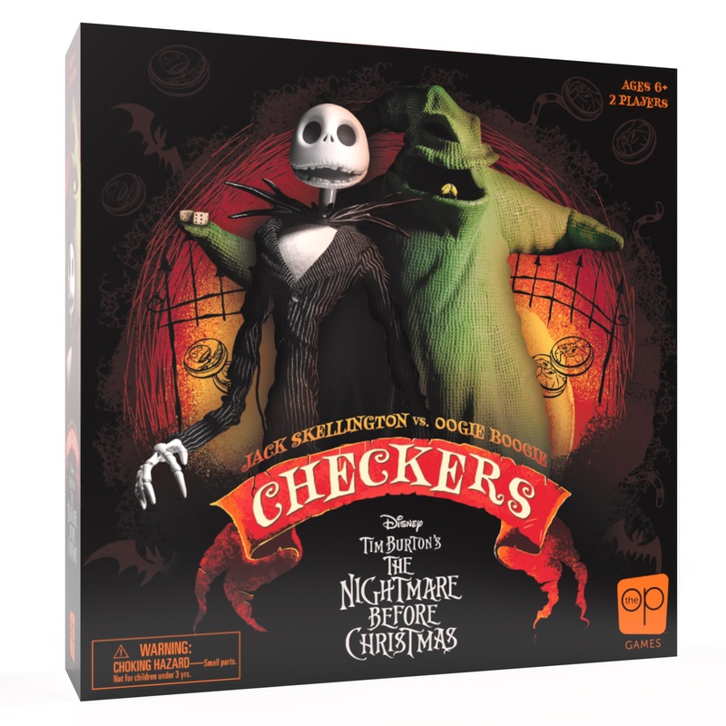 USAopoly | Nightmare Before Christmas: Jack vs Oogie Boogie Checkers | Checkers | Ages 6 Plus | 2 Players | 30 Minutes Playing Time