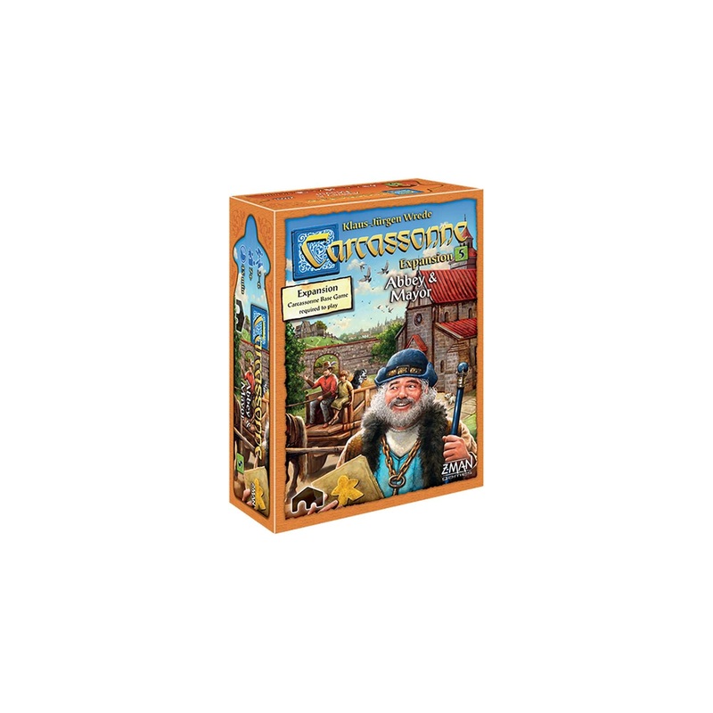 Z-Man Games | Carcassonne Abbey & Mayor | Board Game EXPANSION 5 | Ages 7 and up | 2-6 Players | 45 Minutes Playing Time