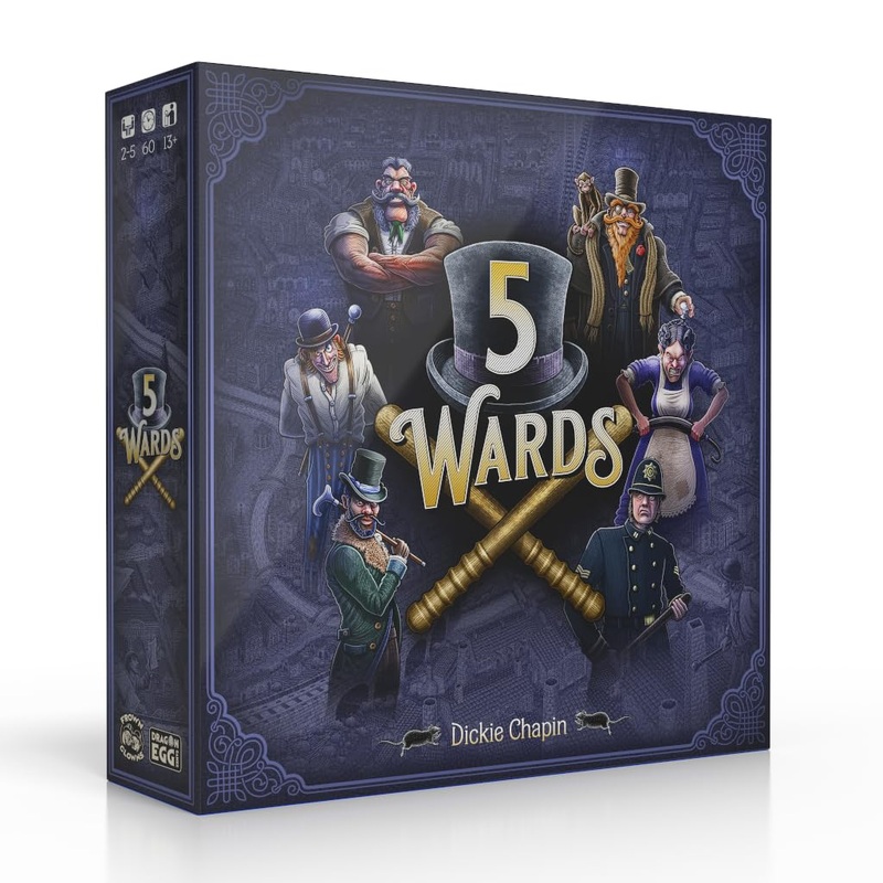 5 Wards Board Game | Competitive Strategy Game for Adults and Families | 2-5 Players, 60 Minutes, Ages 13+