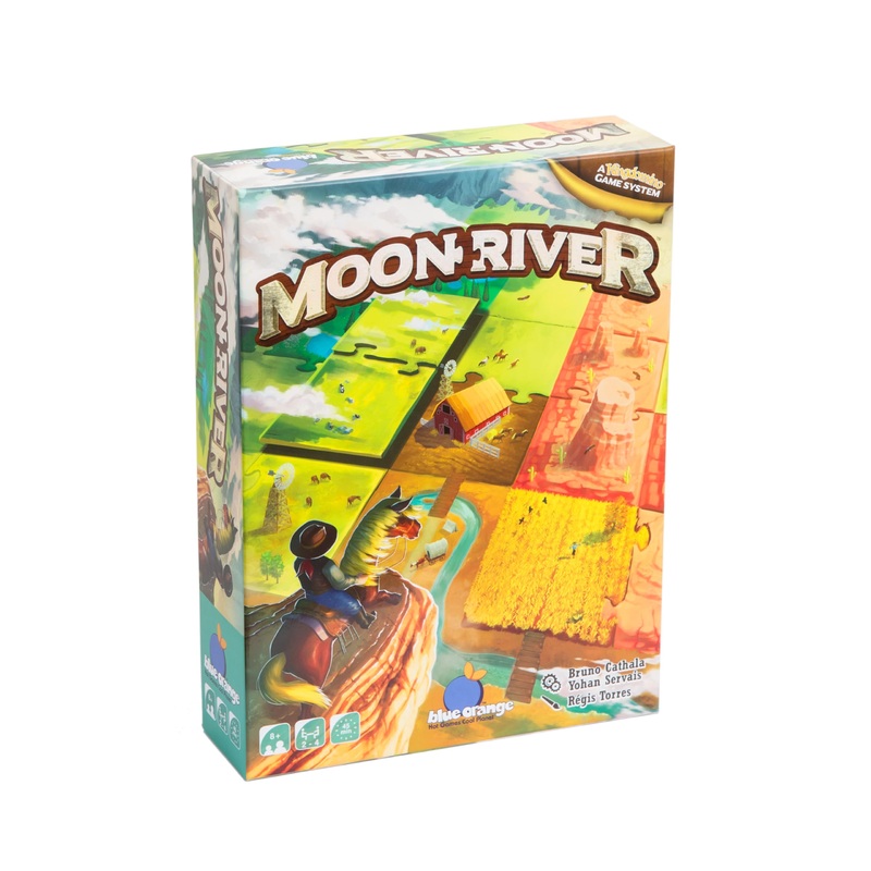 Blue Orange Moon River - Juego de mesa y reflexin (juego de mesa y reflexin) - Juego de azulejos - a partir de 8 aos (CSGKINGDOMMOON