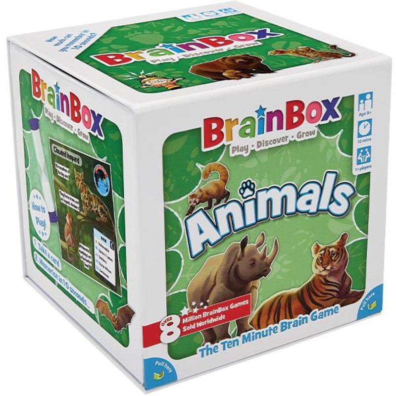 BrainBox Animals | Fun & Educational Card Game | Ages 8+ | 1+ Players | 10 Minutes Play Time