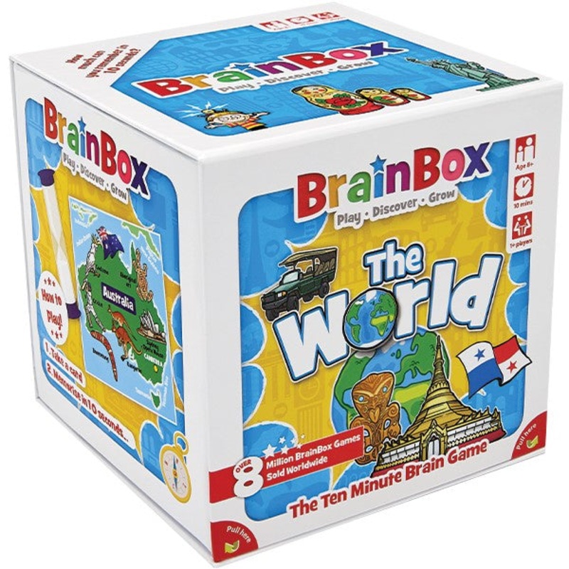 BrainBox The World | Fun & Educational Card Game | Ages 8+ | 1+ Players | 10 Minutes Play Time