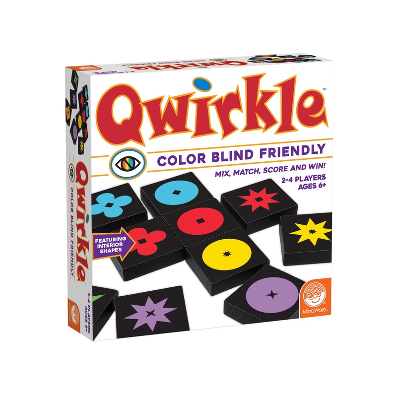 Mindware | Qwirkle (Colour Blind Friendly) | Board Game | Ages 6+ | 2-4 Players | 45 Minutes Playing Time
