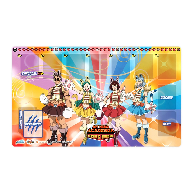 My Hero Academia Collectible Card Game Series 3 Wild Wild Pussycats PLAYMAT | 18" by 24" Rubber Game Mat | Ages 14+ | 2 Players | Average Playtime 20-30 Minutes | Made by Jasco Games