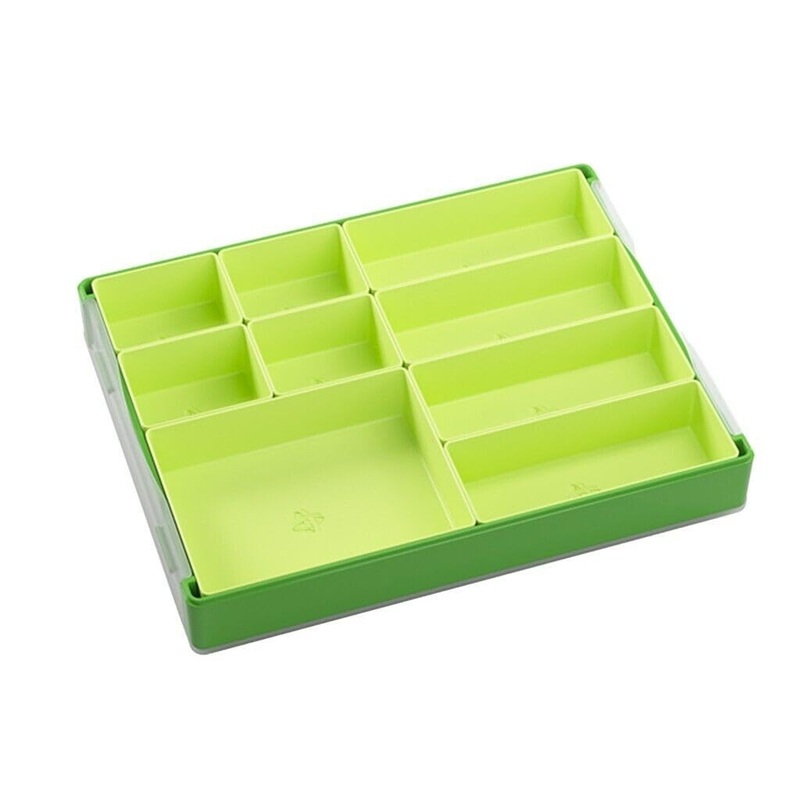 Token Silo Convertible | Store & Organize Board Game Tokens | 9 Removable Trays in 3 Different Sizes | Stackable | Convenient Space-Saving Design | Lime Green Color | Made by Gamegenic (GGS22004ML