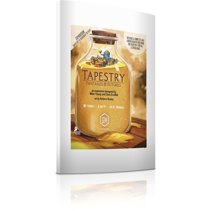 Stonemaier Games Tapestry: Fantasies & Futures - Expansion, Strategy Building Game, Ages 14+, 1-5 Players, 90-120 MIn