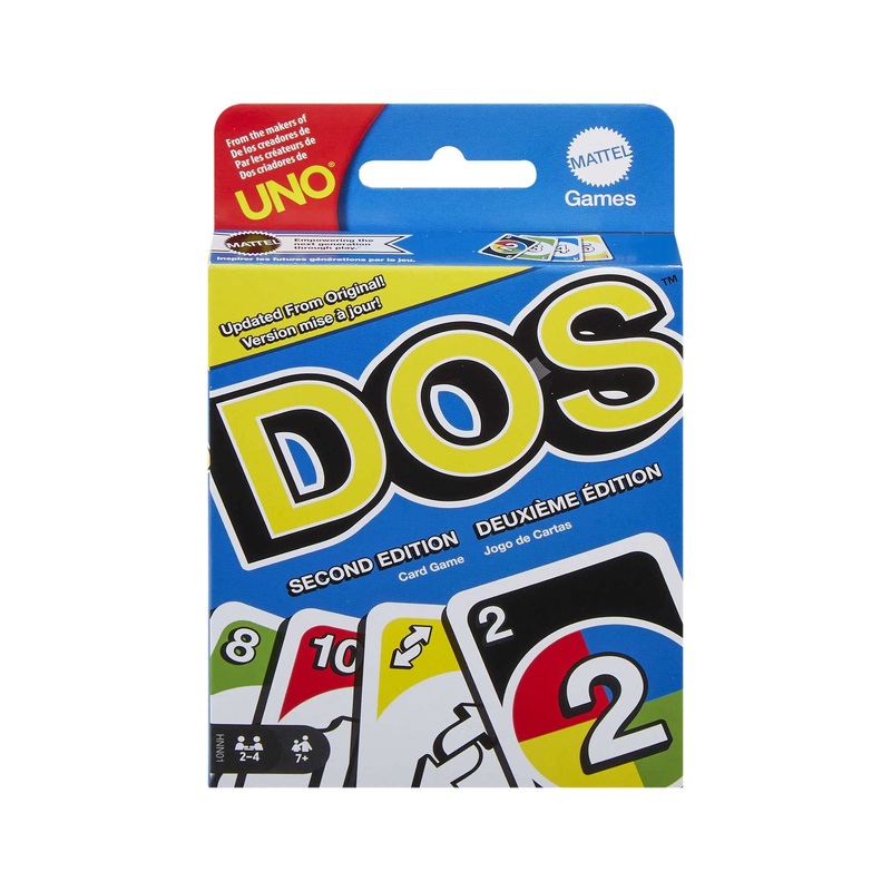DOS Second Edition Family Card Game with Updated Rules for Kids and Adults, Game Night, Travel, Camping and Party, UNO Cards, HNN01