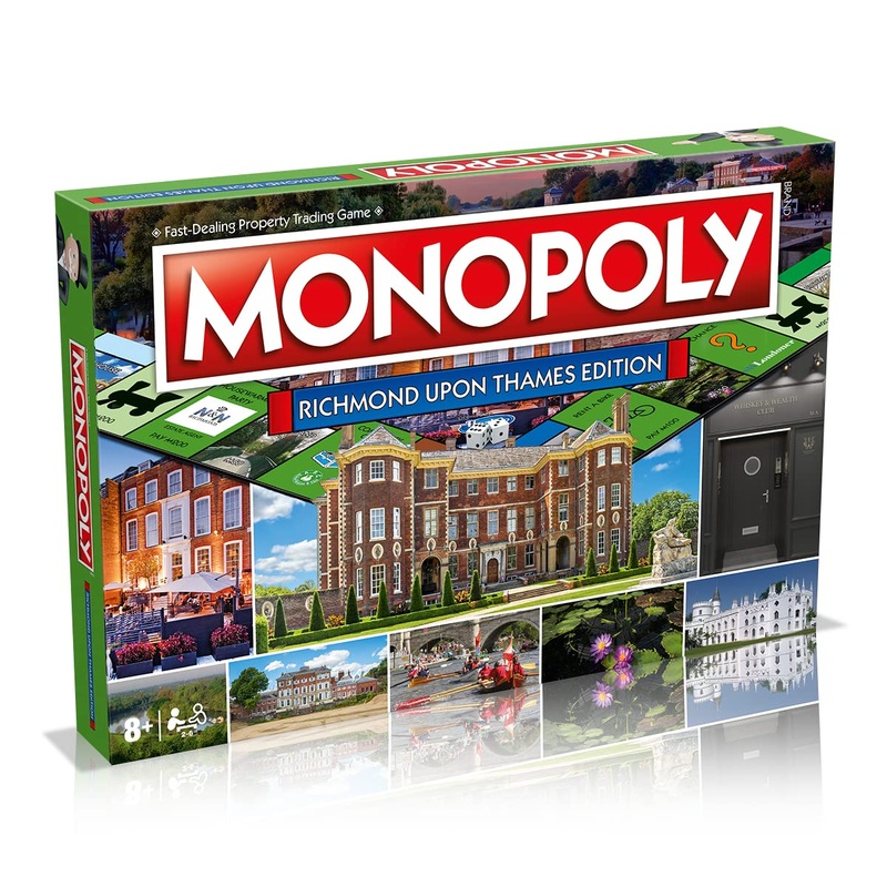 Winning Moves Richmond Monopoly Board Game, Advance to Richmond Theatre, Richmond Park and Kew Gardens, 26 players makes a great gift for players aged 8 plus