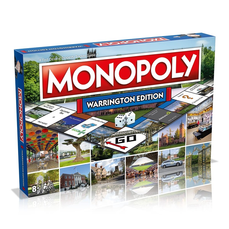 Winning Moves Warrington Monopoly Board Game, Advance to Warrington Central Station, Golden Gates and Warrington Transporter Bridge, 26 players makes a great gift for ages 8 plus