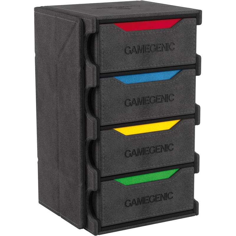 Gamegenic Tokens Lair - Premium All-in-One Token Box with Integrated Dice Tray for Ultimate Gaming Experience, Multifunctional Storage for Game Tokens, Dice and Accessories, Black Color, Made
