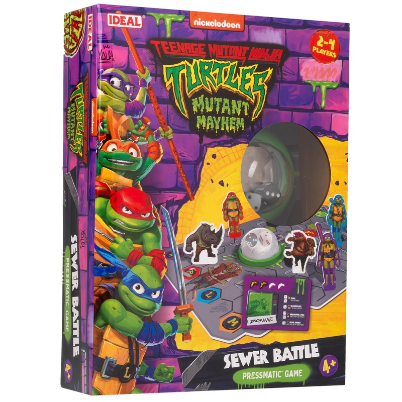 IDEAL | Teenage Mutant Ninja Turtles: Sewer Battle Pressmatic Game | Family Games | For 2-7 Players | Ages 4+