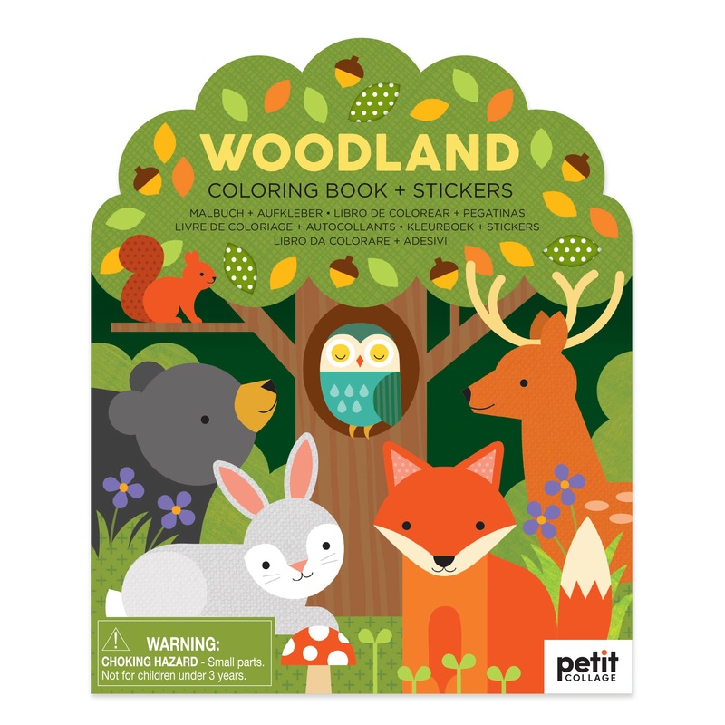 Petit Collage Coloring Book with Stickers