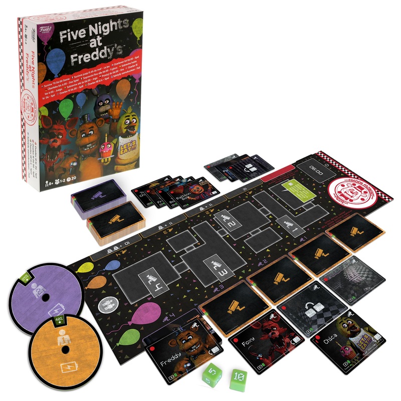 FUNKO GAMES - Five Nights at Freddy's - berlebe bis 06:00 - das Spiel, Gruseliges Strategisches Brettspiel fr Erwachsene & Kinder ab 8 Jahren, Brettspiel mit Freddy Fazbear, 1 bis 2 Spieler