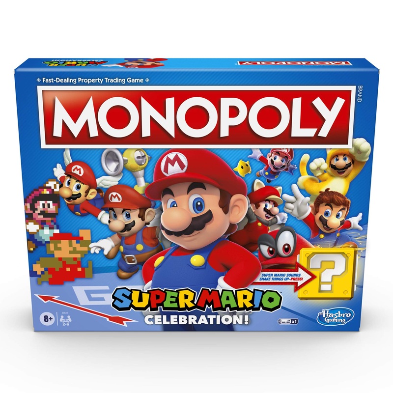 Monopoly Super Mario Celebration Edition Board Game for Super Mario Fans for Ages 8 and Up, with Video Game Sound Effects