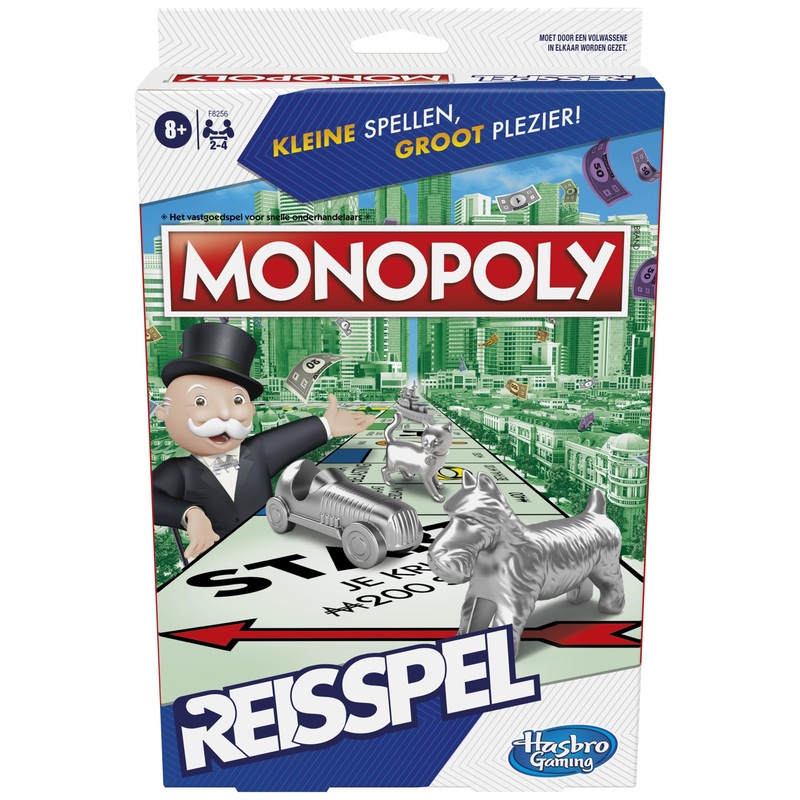 Monopoly Travel Edition, Portable Game for 2-4 Players, Travel Game for Children from 8 Years (Dutch Version