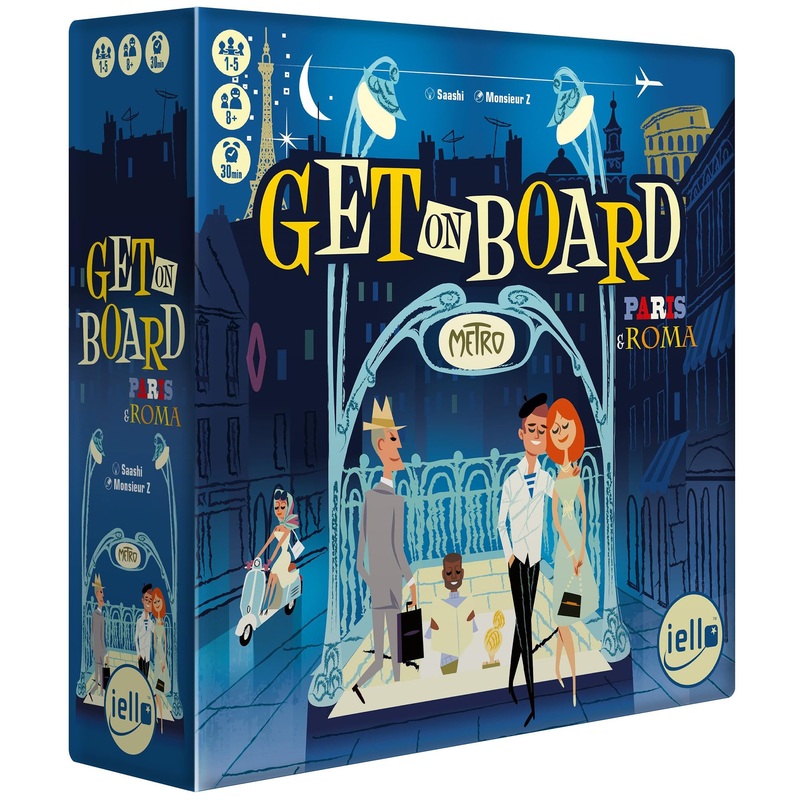 Iello | Get on Board: Paris and Rome | Board Game | Ages 8+ | 1-5 Players | 30 mins Minutes Playing Time