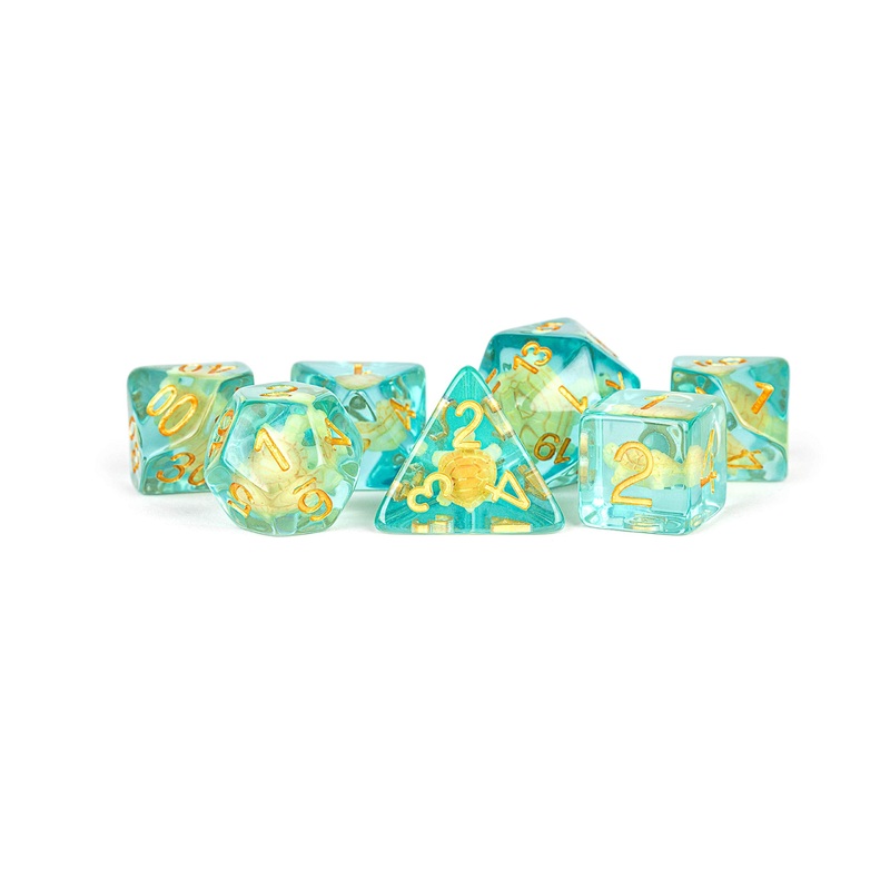 Resin Poly Dice Set: Turtle Dice