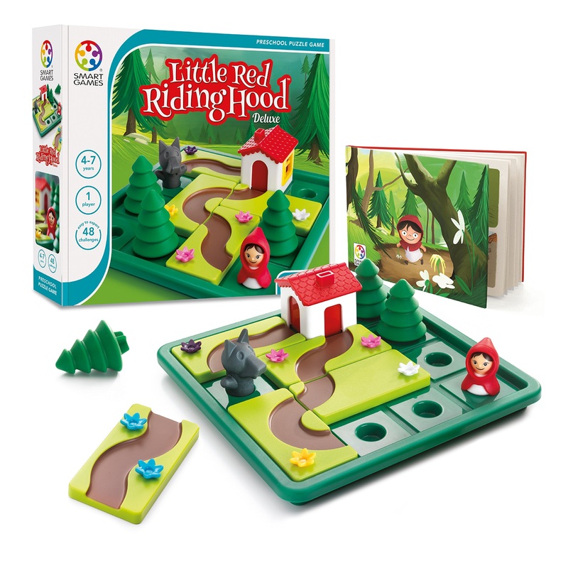 Smart Games - Little Red Riding Hood Deluxe, Puzzle Game with 48 Challenges and Picture Story Book, 4 - 7 Years