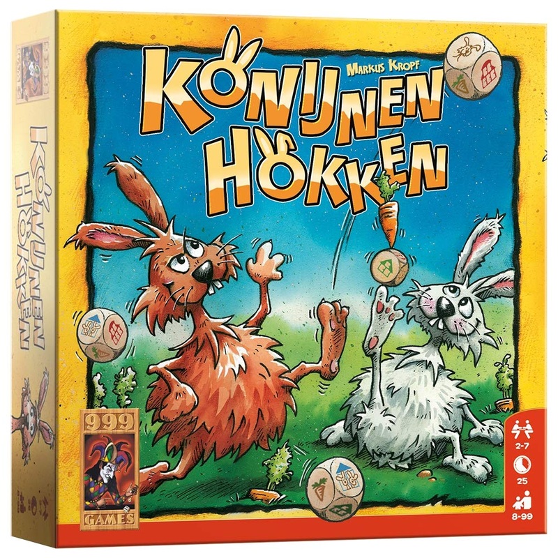 999 Games - Rabbit houses Dice Game - from 8 years old - One of the best games of 2019 - Markus Kropf - Push your luck - for 2 to 7 players - 999-KON01, multi-colored