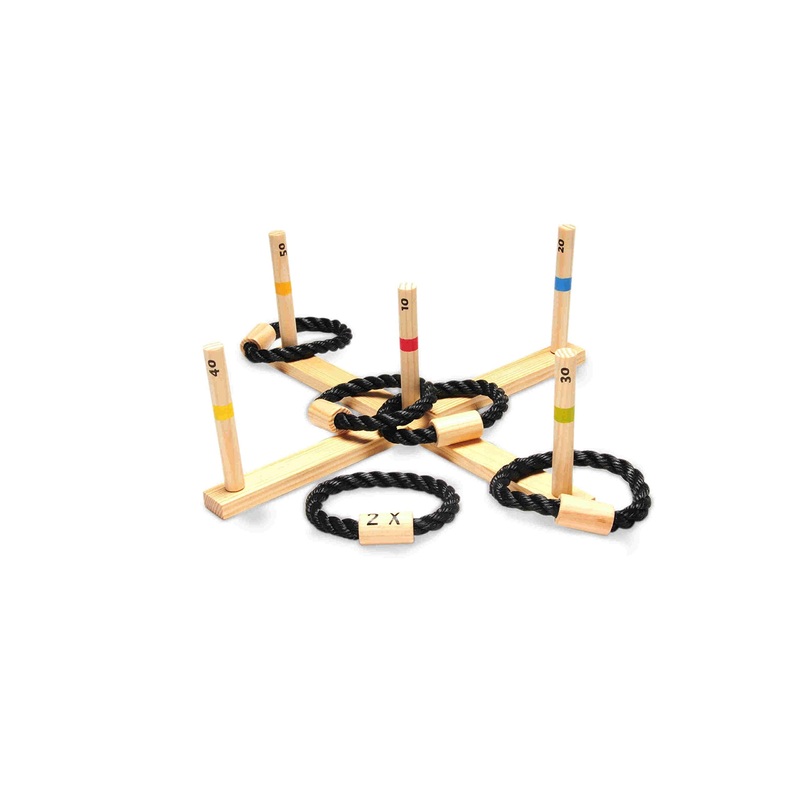 BS Toys Ringwurfspiel - Wurfspiel fur Kinder - Spiel aus Holz mit - 5 Spielstaben - Partyspiel - Fr Drinnen und Drauen
