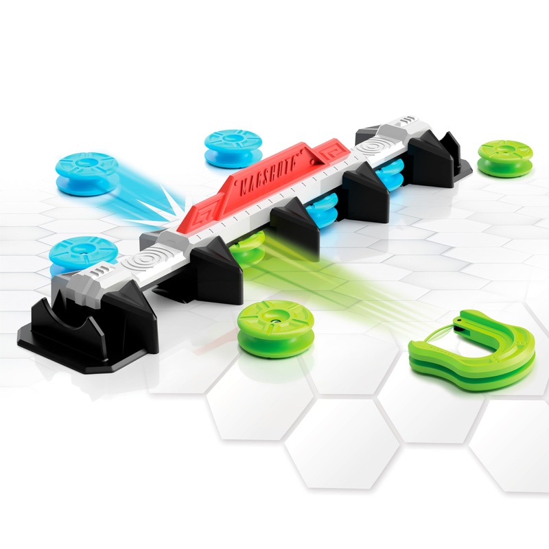 Fat Brain Toys Magshuto Knockout Rail, Head-to-Head Launcher Game, Fast-Paced Knockout Challenge, Hand-Eye Coordination Skill Toy for Kids and Families