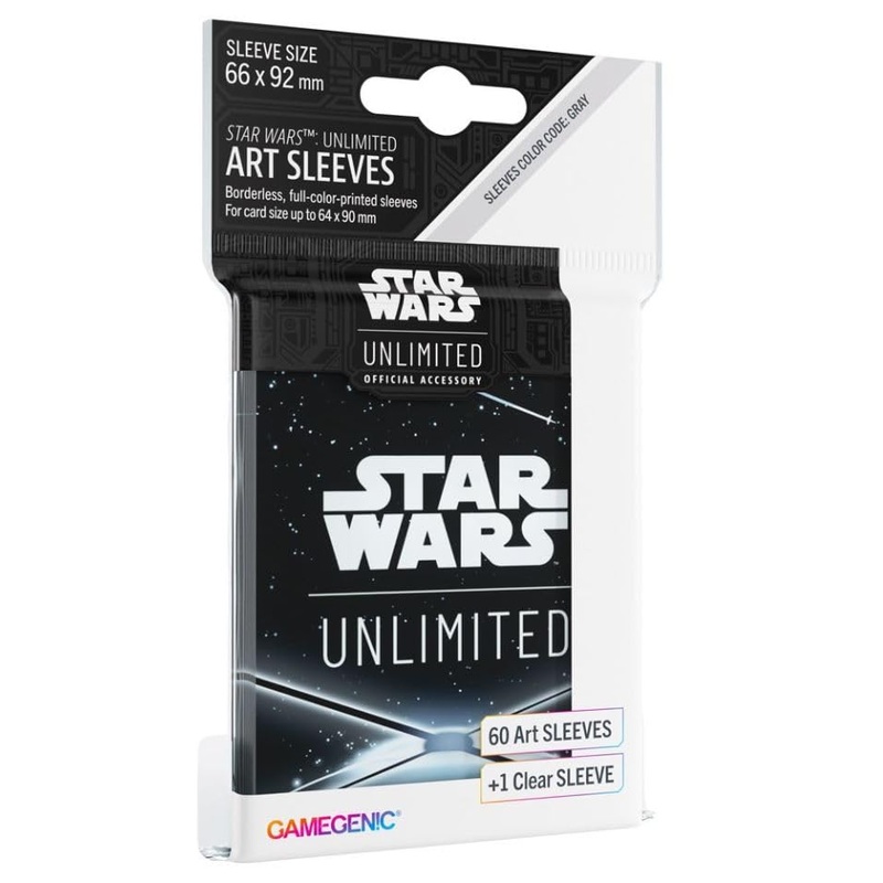 Gamegenic Wars Art Sleeves Card Back Black | Pack de 60 Ilustradas con Diseo Oficial y 1 Funda Transparente | Optimizado para Star Was Unlimited y Otros LCGs y TCGs, Color Negro (Asmodee GGS15064ML