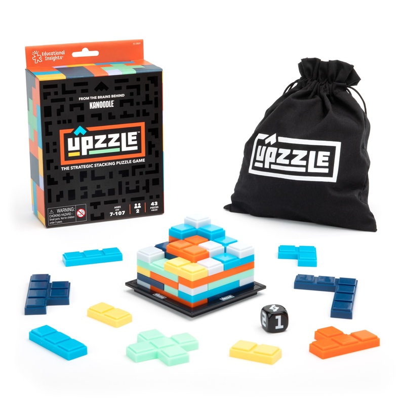 Learning Resources Upzzle Strategic Stacking Puzzle Game, Brain Teaser Puzzle Game, Gifts for 7 Year Old Girls and Boys, Travel Game for 2 Players