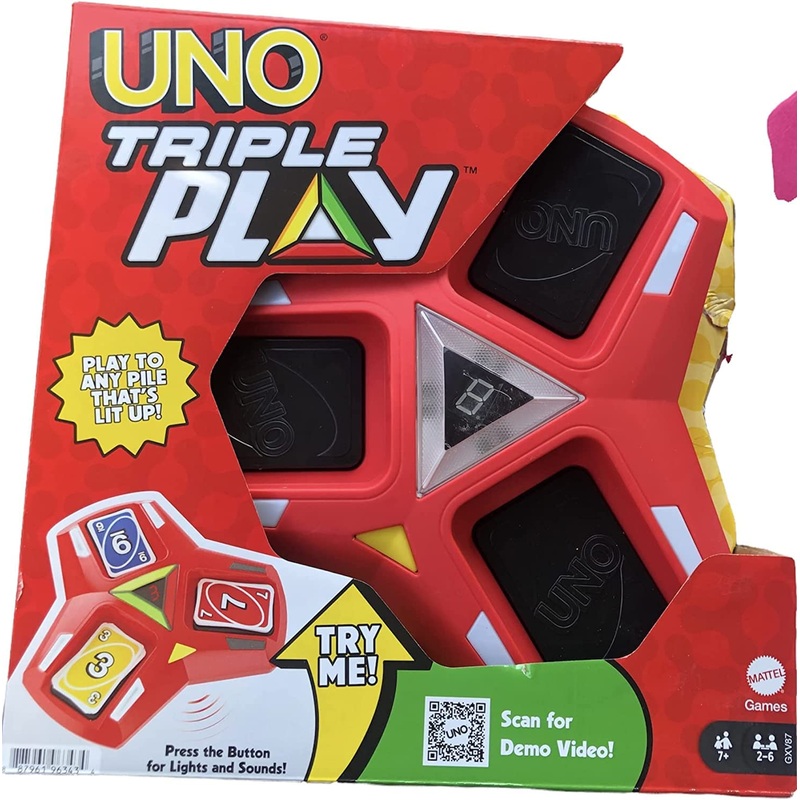 Mattel MTTGXV87 UNO Triple Play Card Game