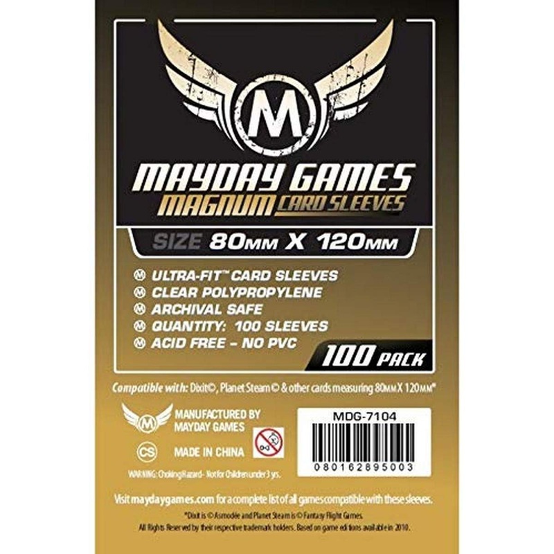Mayday Games 80 x 120 mm SLEEVES Magnum Ultra Fit Card Game (Gold