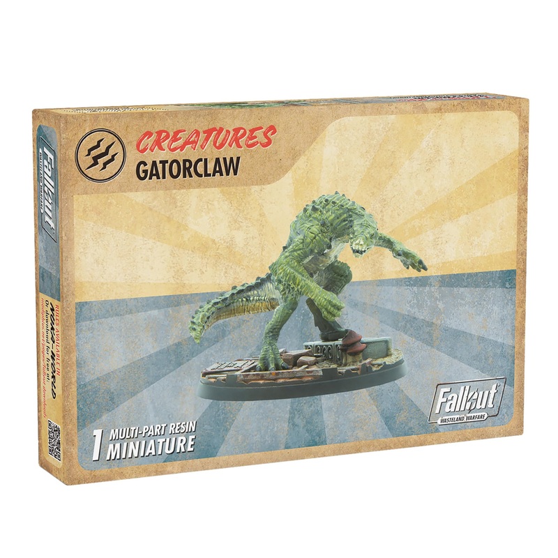 Modiphius Entertainment: Fallout: Wasteland Warfare - Creatures: Gatorclaw - 1 Figure, 32mm Unpainted Resin Miniature & Scenic Base, Tabletop RPG Game