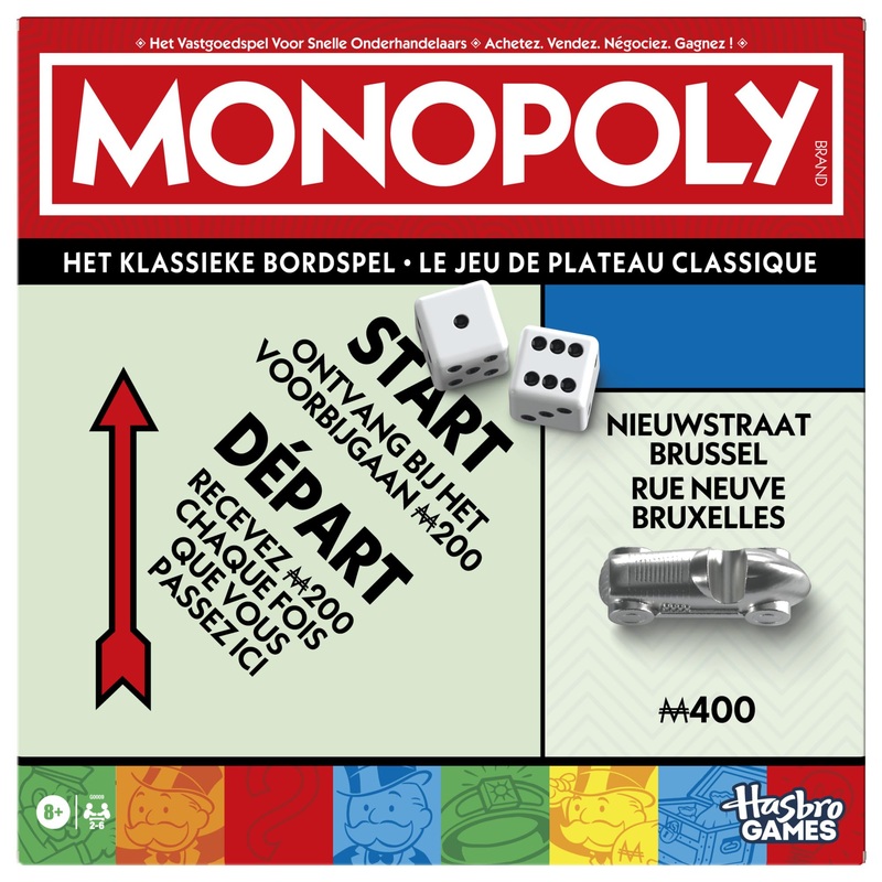 Monopoly Brettspiel mit Aufbewahrungsbox und Spielsteinen im Groformat  Franzsisch-Niederlndische Version