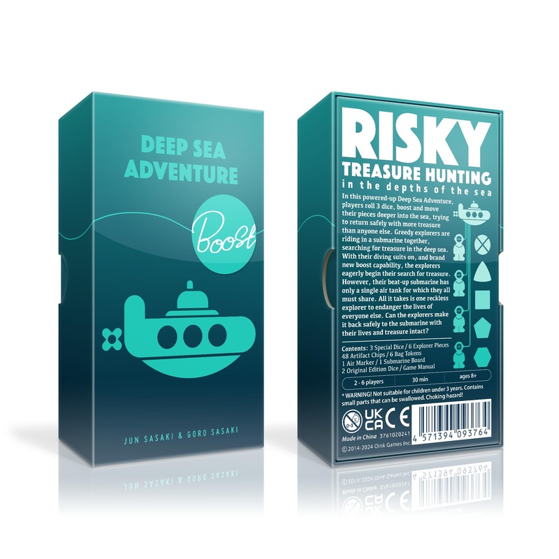 Oink Games Deep Sea Adventure Boost - Award-Winning Push Your Luck Game | Play Both Boost & Original Versions | 2-6 Players | Ages 8+