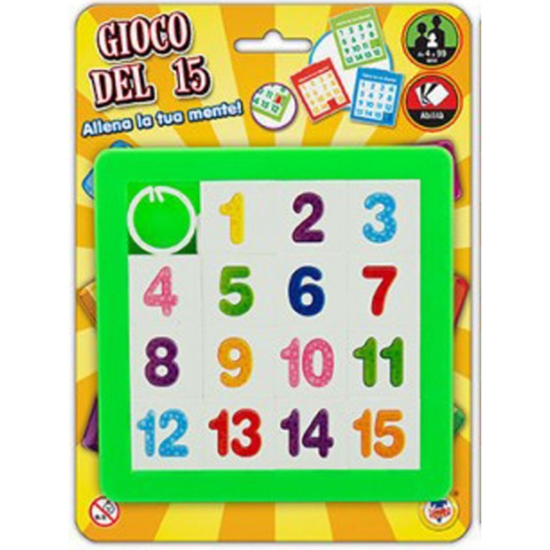 TEOREMA SRL- GIOCO del 15 66630 Juegos de Mesa, Multicolor