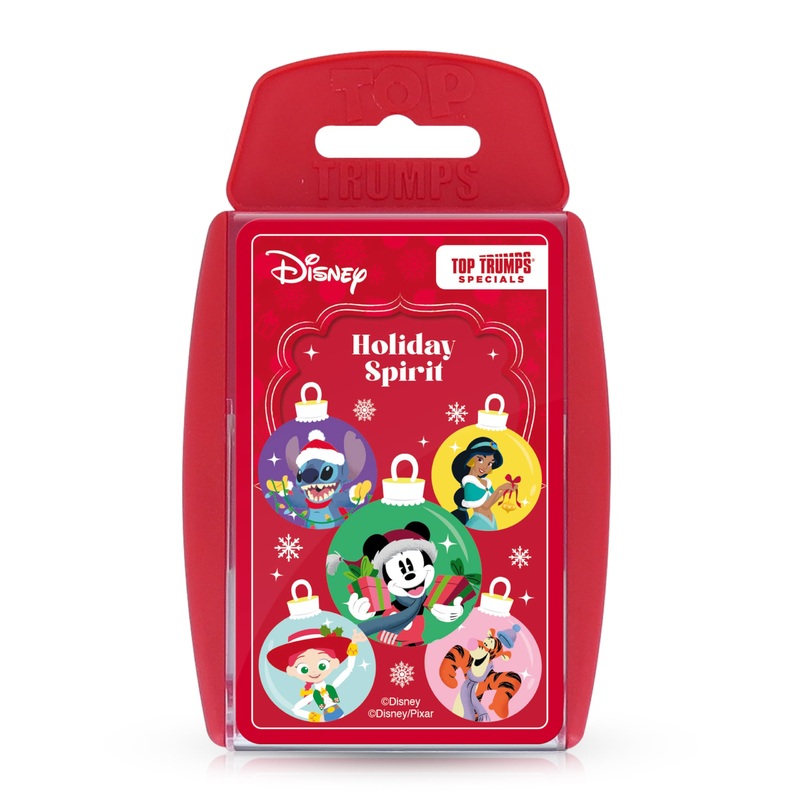 Top Trumps Disney Holiday Spirit, spezielles Lernkartenspiel, spielt mit Stitch, Moana, Pluto und Tigger, tolles Geschenk und Weihnachtsstrumpffllung, fr Kinder ab 8 Jahren