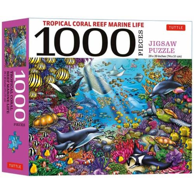 Tropical Coral Reef Marine Life - 1000 Piece Jigsaw Puzzle: Finished Size 29 in X 20 inch (74 x 51 cm