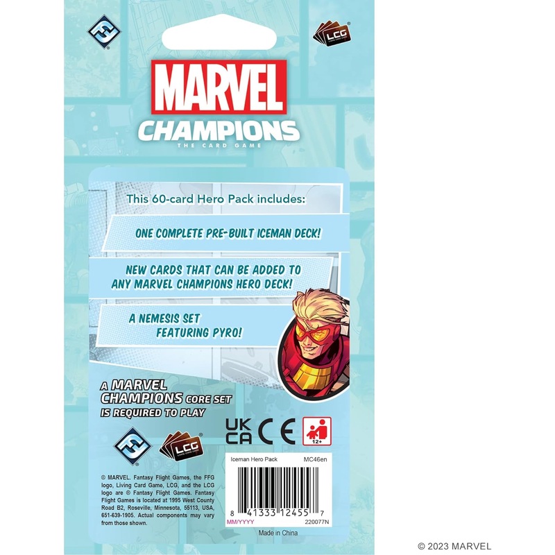 Fantasy Flight Games Marvel Champions The Card Game Iceman Hero Pack - Superhero Strategy Game, Cooperative Game for Kids and Adults, Ages 14+, 1-4 Players, 45-90 Minute Playtime, Made