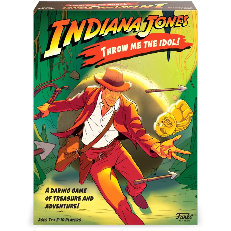 Funko Games Indiana Jones Throw Me The Idol Game - Raiders Of The Lost Ark - Light Strategy Board Game For Children & Adults (Ages 10+) - 2-4 Players - Collectable Vinyl Figure - Gift Idea